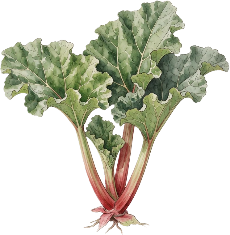 Botanical illustration of Rhubarb