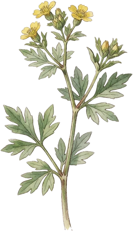 Botanical illustration of Rue
