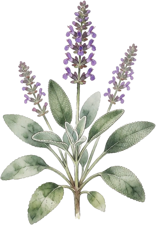 Botanical illustration of Sage