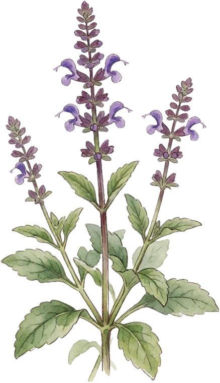 Botanical illustration of Perennial Salvia