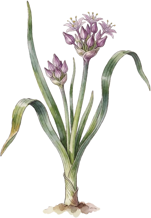 Botanical illustration of Shallot