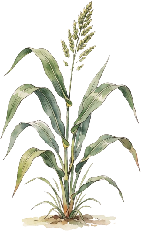 Botanical illustration of Sorghum-Sudangrass