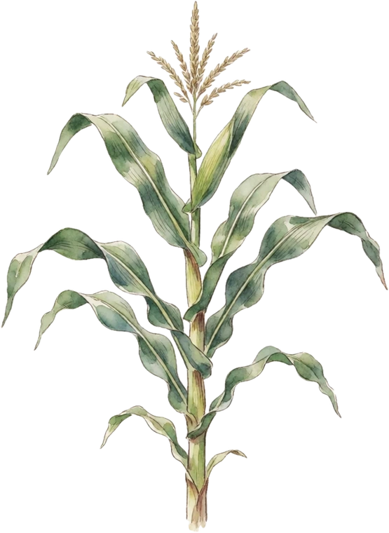 Botanical illustration of Corn