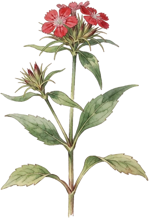 Botanical illustration of Sweet William