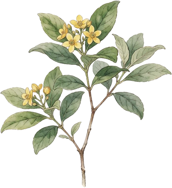 Botanical illustration of Sweetshrub (Carolina Allspice)