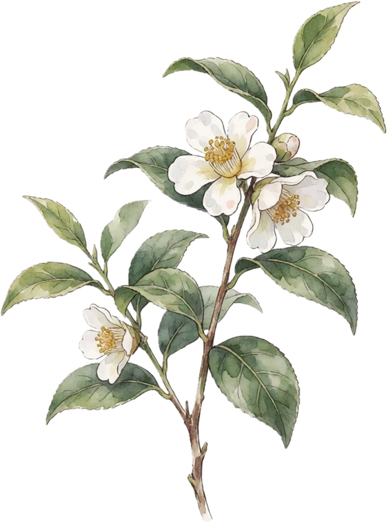 Botanical illustration of Tea Plant