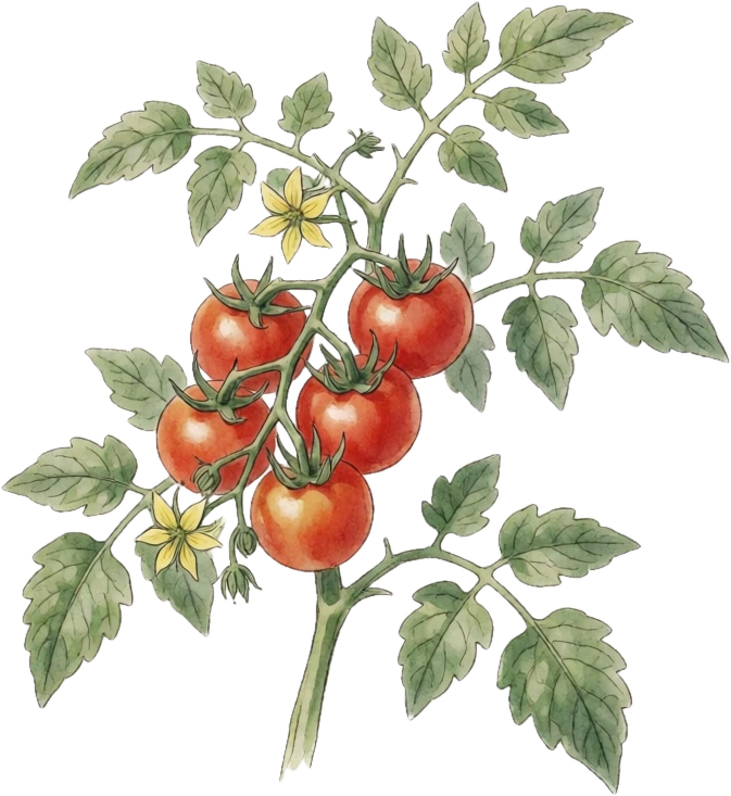 Botanical illustration of Tomato