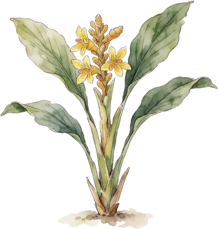 Botanical illustration of Turmeric