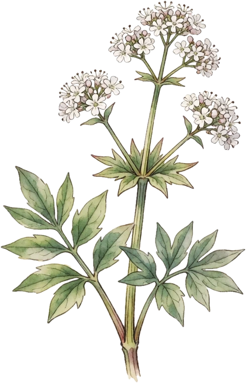 Botanical illustration of Valerian