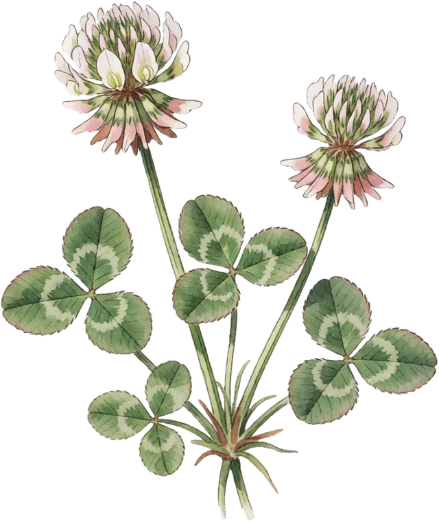 Botanical illustration of White Clover