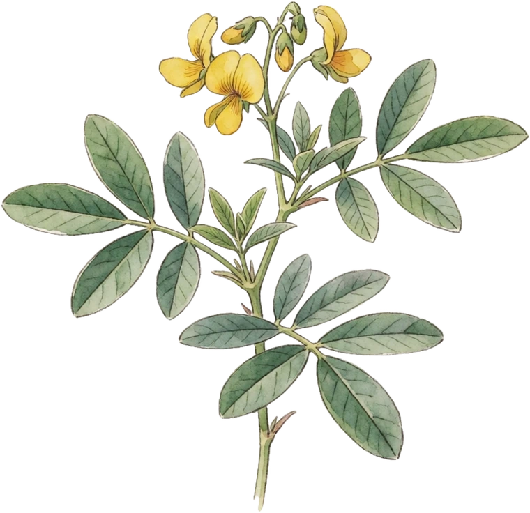 Botanical illustration of Wild Senna