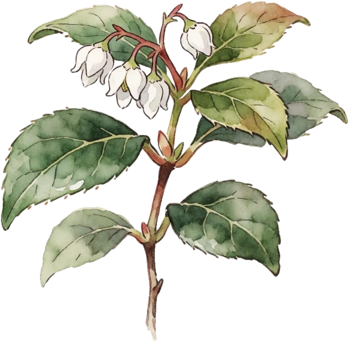 Botanical illustration of Wintergreen (Teaberry)
