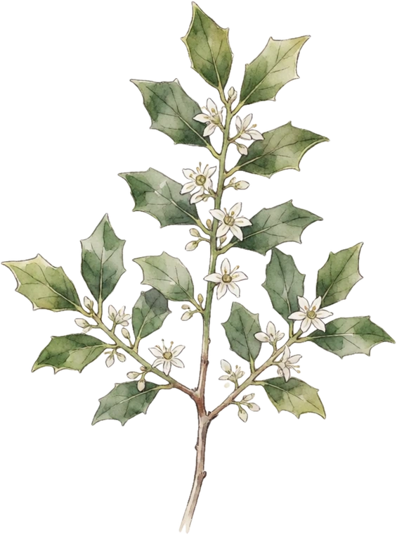 Botanical illustration of Yaupon Holly
