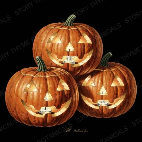 Jack O Lanterns — Vintage-Style Halloween botanical print