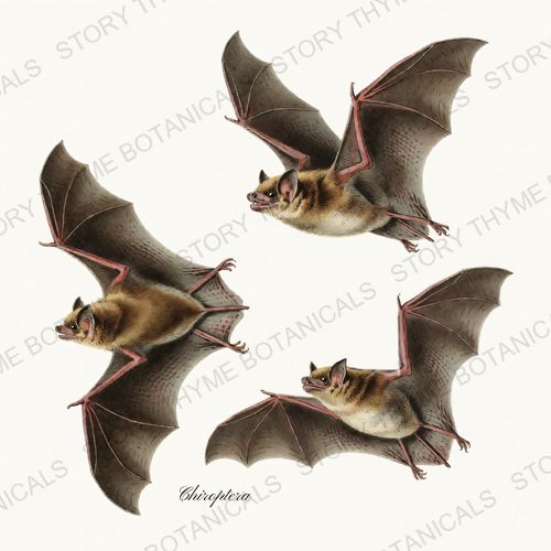 Bats — a print on a white background, from the Vintage-Style Halloween collection