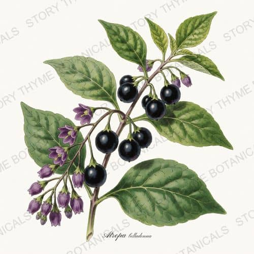 Nightshade — a print on a white background, from the Vintage-Style Halloween collection