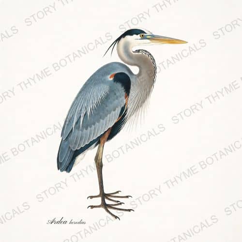 Great Blue Heron — The Marsh print on a white background