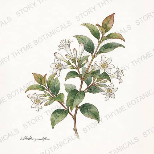 Glossy Abelia — The Plant Library print on a white background