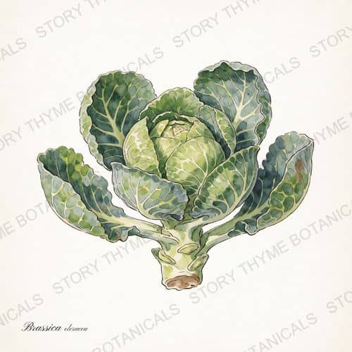 Brussels Sprouts — a print from the Plant Library collection