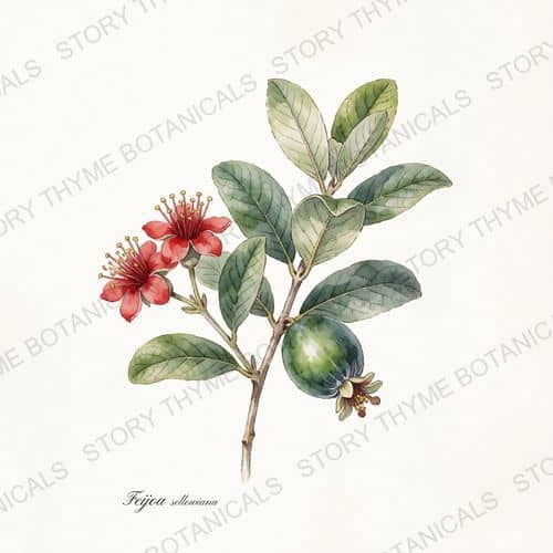 Pineapple Guava (Feijoa) — a print from the Plant Library collection