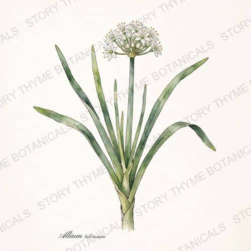 Garlic Chives — a print from the Plant Library collection