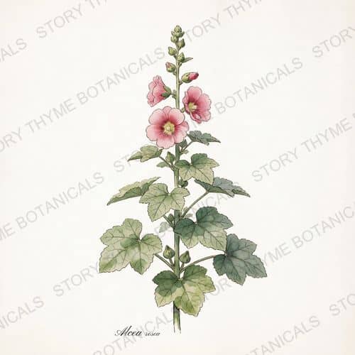 Hollyhock — a print from the Plant Library collection