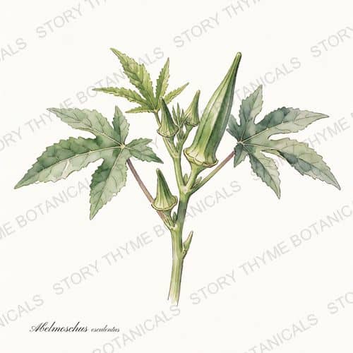 Okra — a print from the Plant Library collection