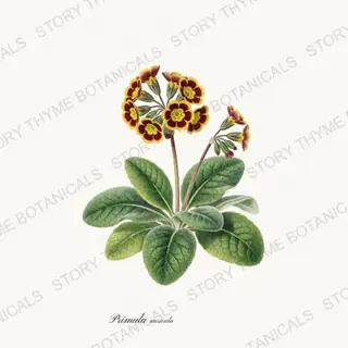 Auricula — vintage botanical Alpine & Rock Garden print on a white background
