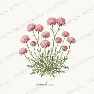 Thrift — vintage botanical Alpine & Rock Garden print on a white background