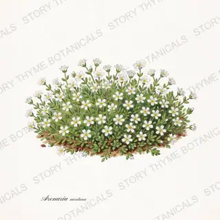 Sandwort — vintage botanical Alpine & Rock Garden print on a white background