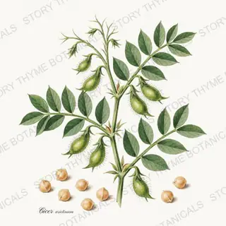 Chickpea — vintage botanical Beans & Legumes print on a white background