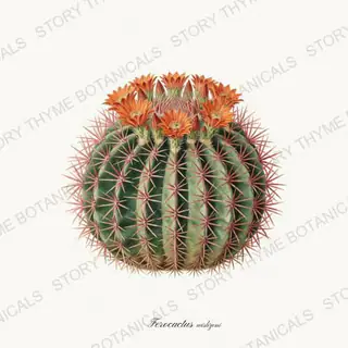 Fishhook Barrel — vintage botanical Cacti Vol. 2 print on a white background