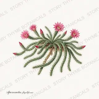 Rat Tail Cactus — vintage botanical Cacti Vol. 2 print on a white background