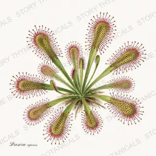 Cape Sundew — vintage botanical Carnivorous Plants print on a white background