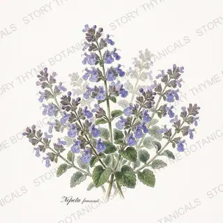 Catmint — vintage botanical Cottage Garden Vol. 2 print on a white background