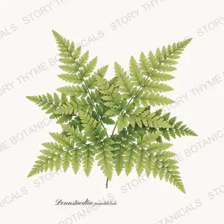Hay Scented Fern — vintage botanical Ferns & Fronds print on a white background