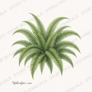 Boston Fern — vintage botanical Ferns & Fronds print on a white background