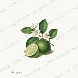 Key Lime — vintage botanical The Fruit Plate print on a white background