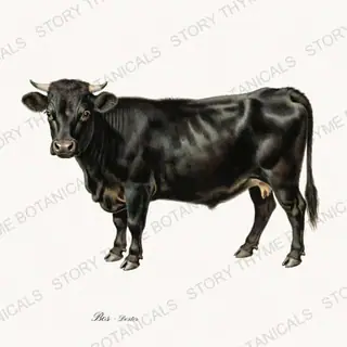 Dexter — vintage botanical Highland & Pasture print on a white background