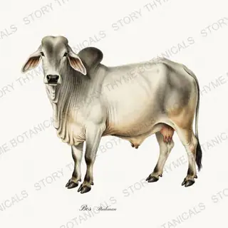 Brahman — vintage botanical Highland & Pasture print on a white background