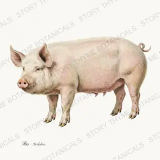 Yorkshire — vintage botanical The Hog & The Homestead print on a white background