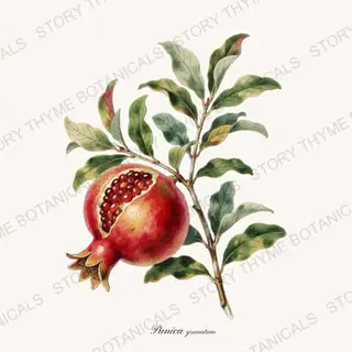 Pomegranate — vintage botanical Kitchen & Orchard print on a white background