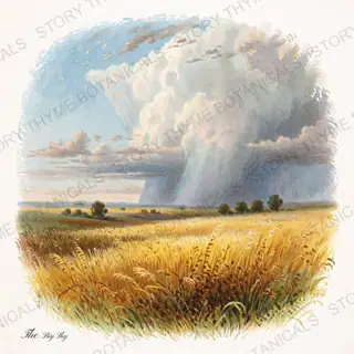 Prairie Storm — vintage botanical Little Landscapes print on a white background