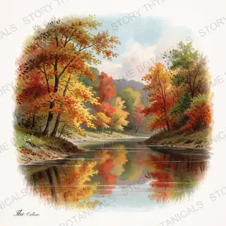 River Bend — vintage botanical Little Landscapes print on a white background