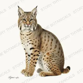 Bobcat — vintage botanical The Lodge Collection Vol. 2 print on a white background