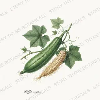 Luffa — vintage botanical Melons & Heirloom Vines print on a white background