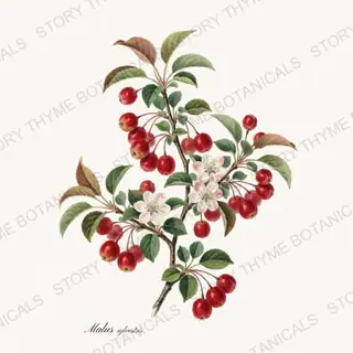 Crabapple — vintage botanical Orchard Vol. 2 print on a white background