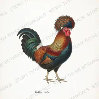 Polish Crested — vintage botanical Ornamental Fowl print on a white background