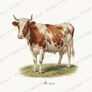 Ayrshire — vintage botanical The Pasture print on a white background