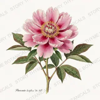 Do Tell — vintage botanical Peonies print on a white background